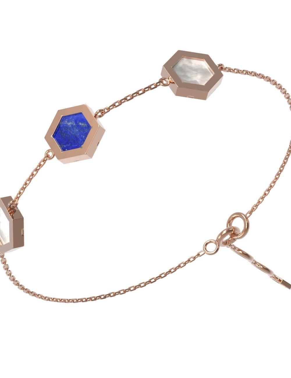 Браслет из золота c лазуритом и перламутром