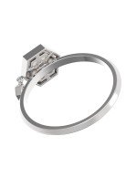 Кольцо из белого золота c бриллиантами и перламутром