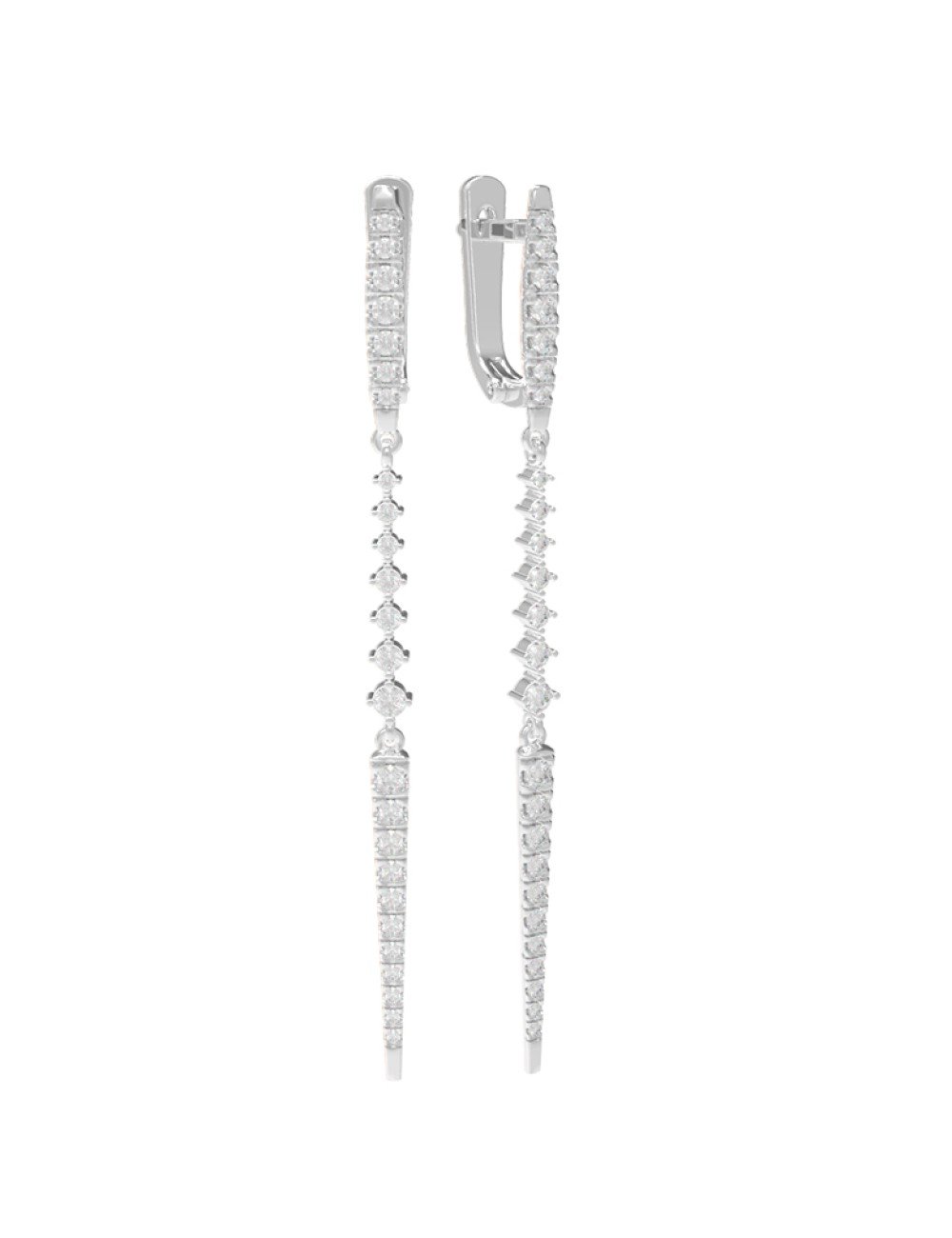 Серьги из белого золота c бриллиантами