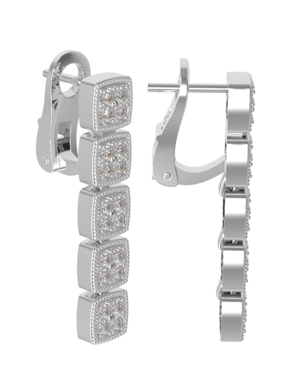 Серьги из белого золота c бриллиантами