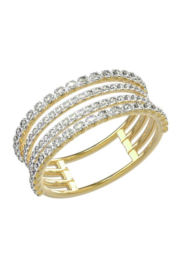 Кольцо из лимонного золота c бриллиантами