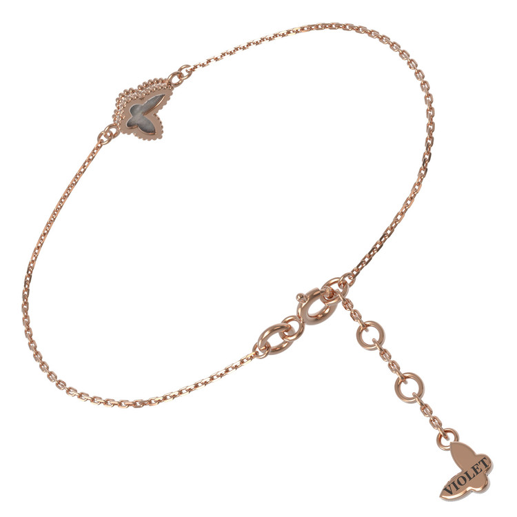 Браслет из красного золота 585 пробы c перламутром