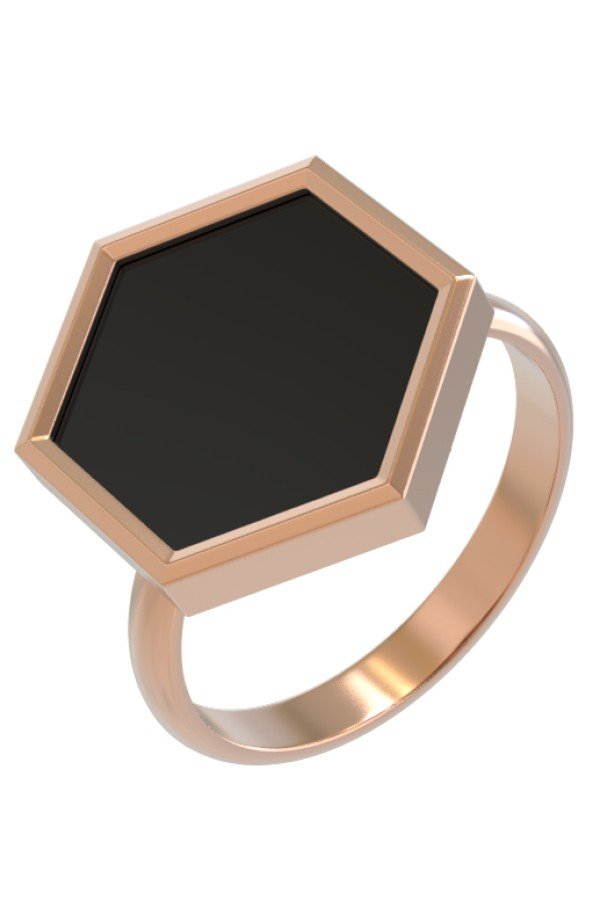 Кольцо из золота c ониксом