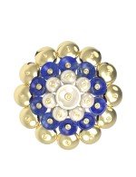 Подвеска из лимонного золота c лазуритом и перламутром