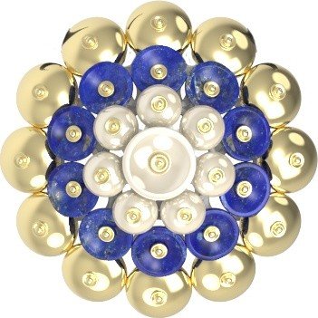 Подвеска из лимонного золота c лазуритом и перламутром