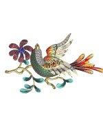 Брошь из лимонного золота c эмалью и фианитом