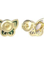 Серьги из лимонного золота c малахитом и перламутром