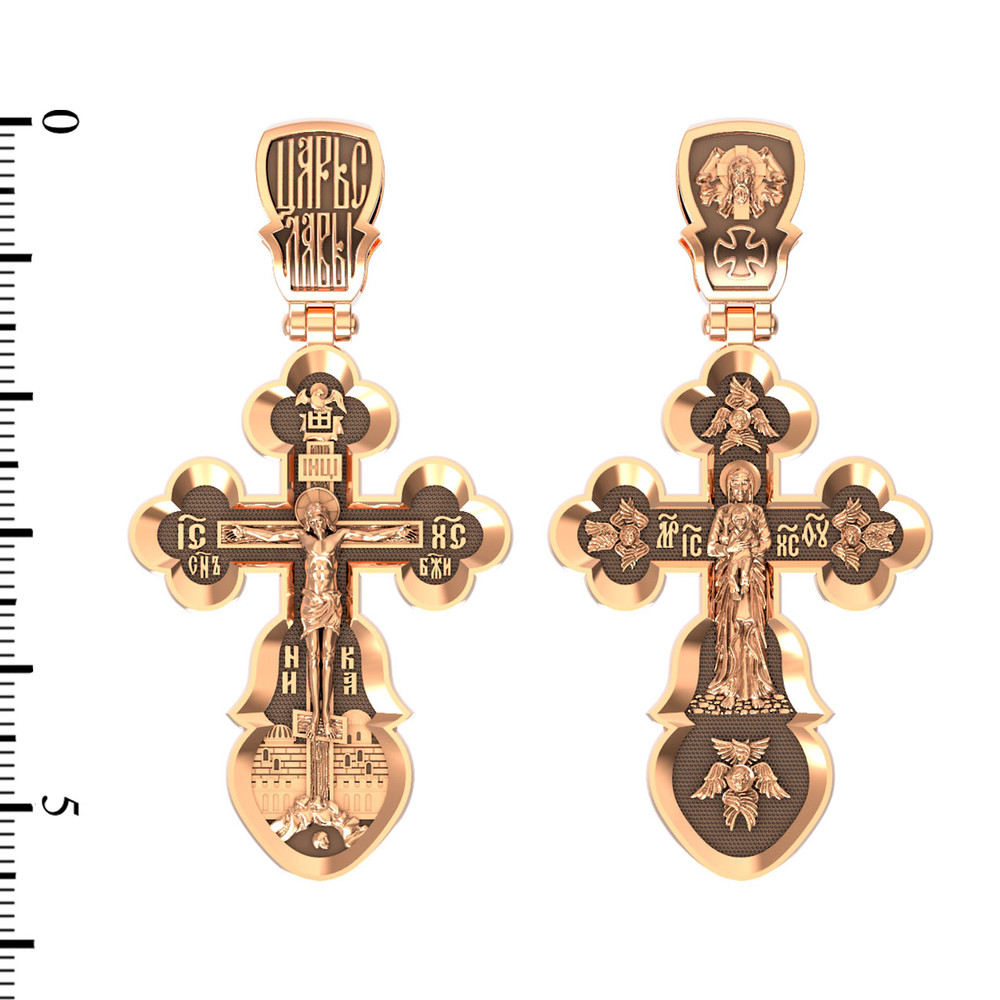 Крест из красного золота 585 пробы