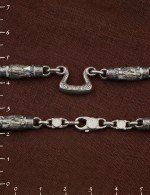 Цепь из белого золота c эмалью и бивнем мамонта