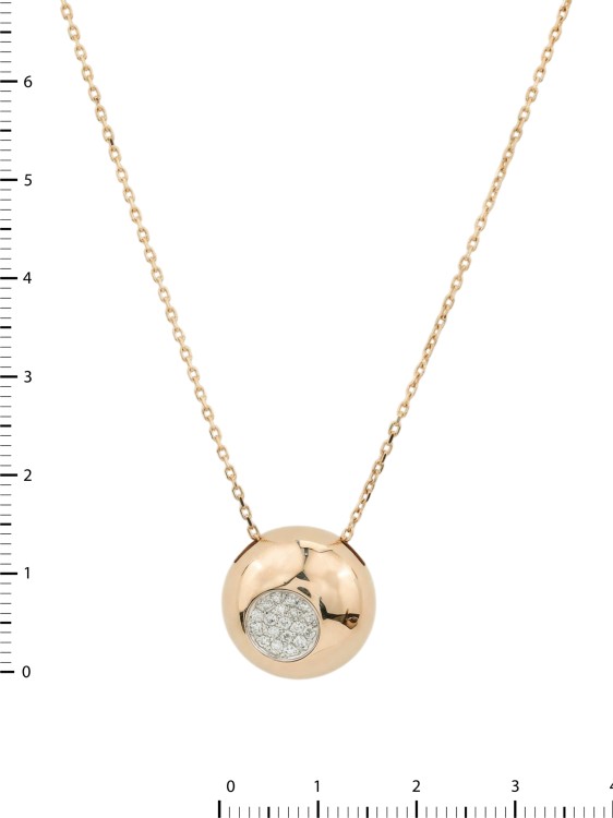 Колье из красного золота 585 пробы c бриллиантами