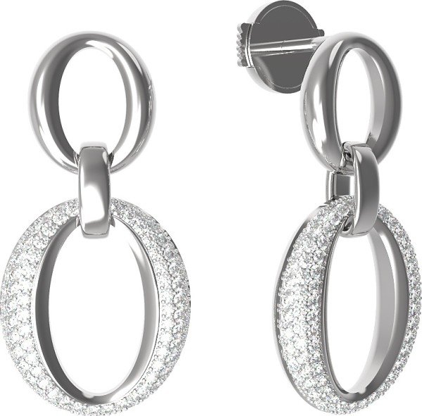 Серьги из белого золота c бриллиантами