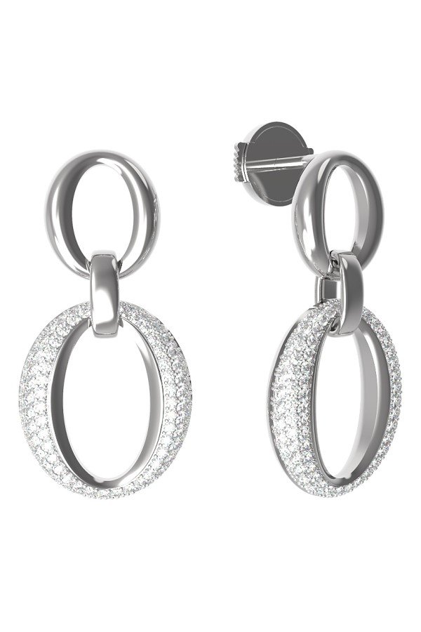 Серьги из белого золота c бриллиантами