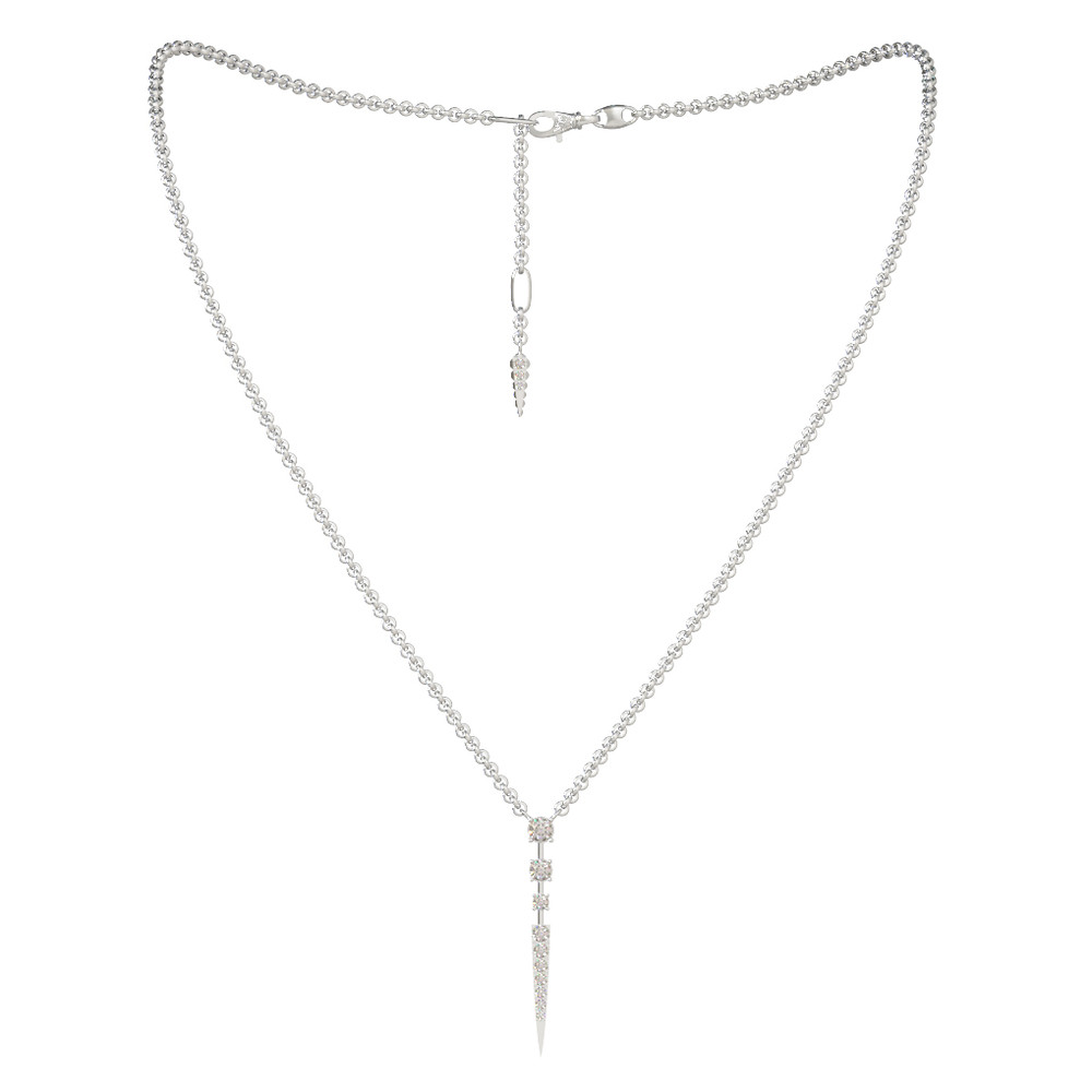 Колье из белого золота 585 пробы c бриллиантами