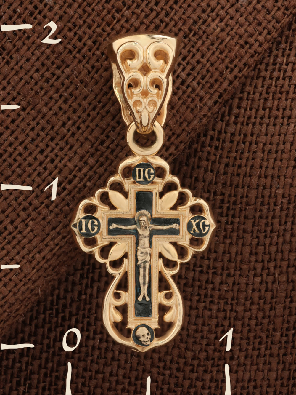 Крест из красного золота 585 пробы