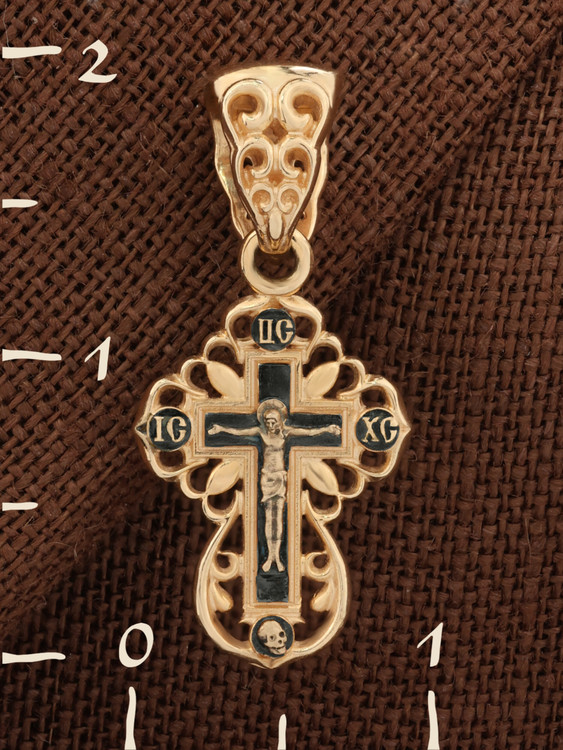 Крест из красного золота 585 пробы