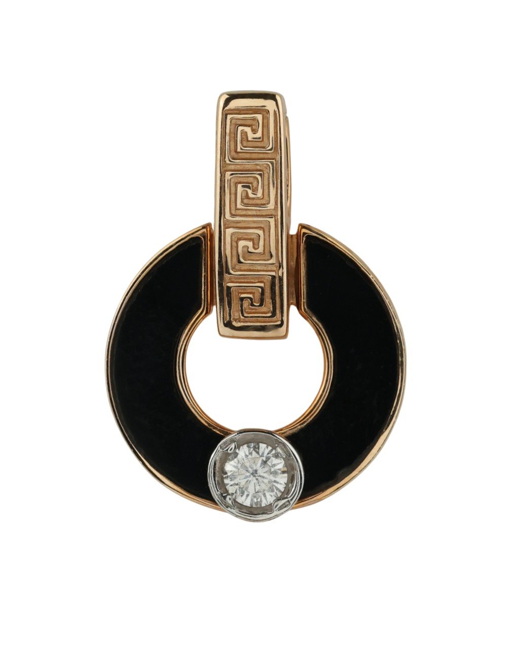 Подвеска из золота c бриллиантами и ониксом