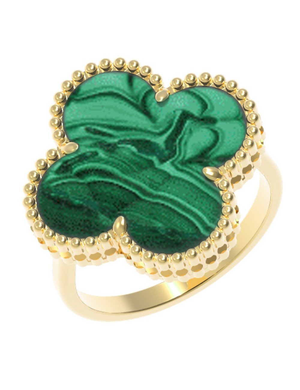 Кольцо из лимонного золота c малахитом