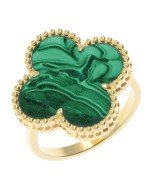Кольцо из лимонного золота c малахитом