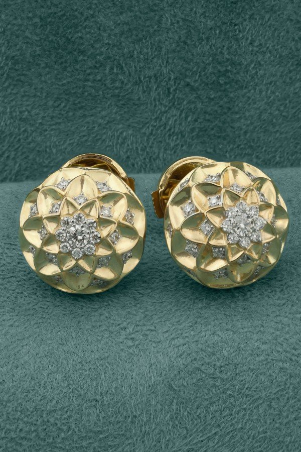 Серьги из лимонного золота c бриллиантами