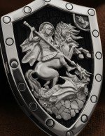 Образок из белого золота c эбеновым деревом