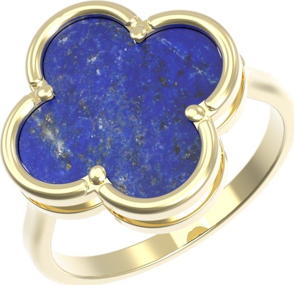Кольцо из лимонного золота c лазуритом
