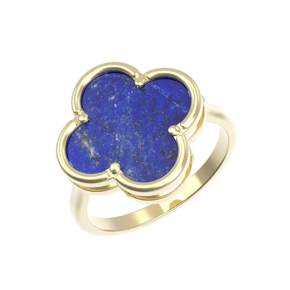 Кольцо из лимонного золота 585 пробы c лазуритом