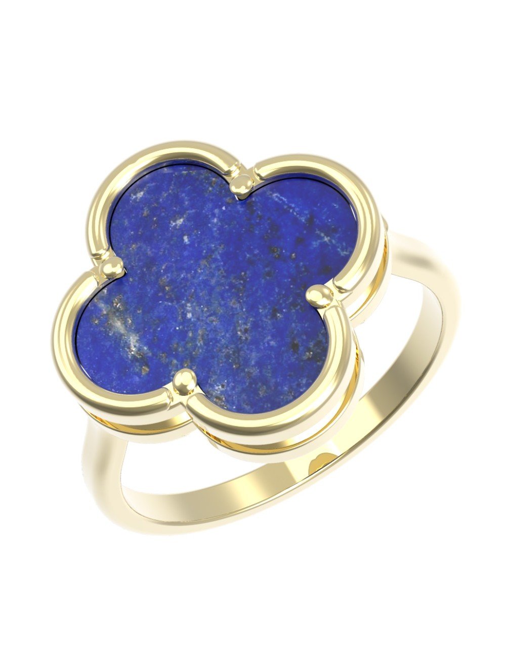 Кольцо из лимонного золота c лазуритом