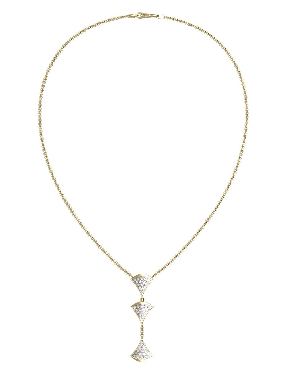 Колье из лимонного золота c бриллиантами