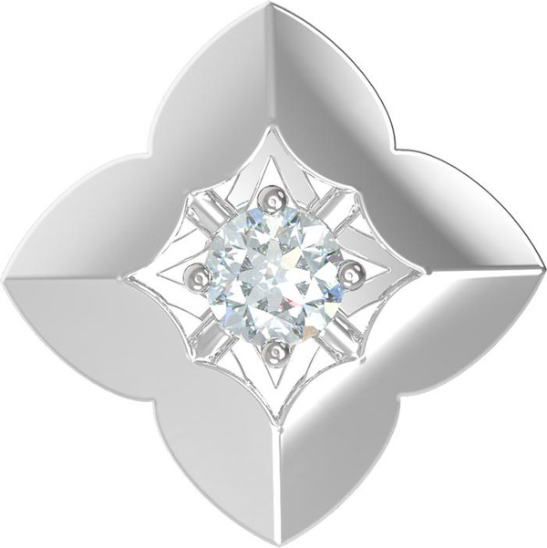 Подвеска из белого золота 585 пробы c бриллиантами