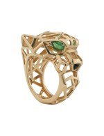 Кольцо из золота c изумрудом и ониксом