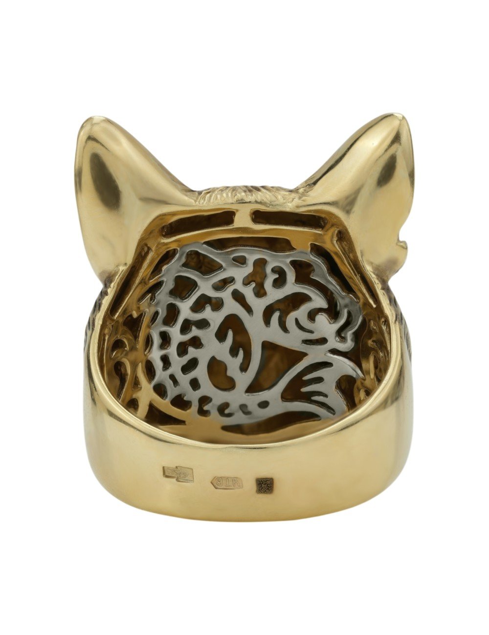 Кольцо из лимонного золота c эмалью