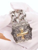 Браслет из серебра и золота c рубином