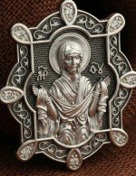 Образок из белого золота c бриллиантами