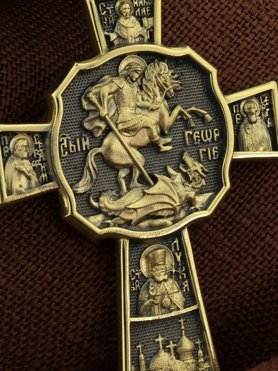 Крест из лимонного золота 585 пробы