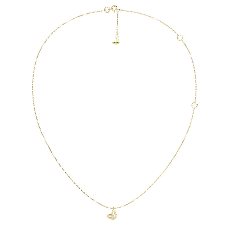 Колье из лимонного золота 585 пробы c перламутром