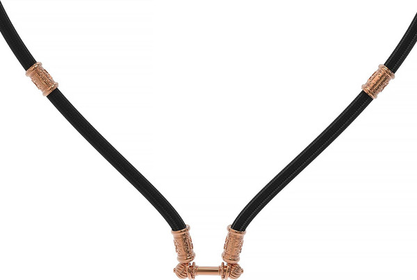 Цепь-шнурок шелк из красного золота 585 пробы c шёлковым шнурком