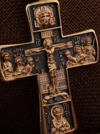 Крест из красного золота 585 пробы