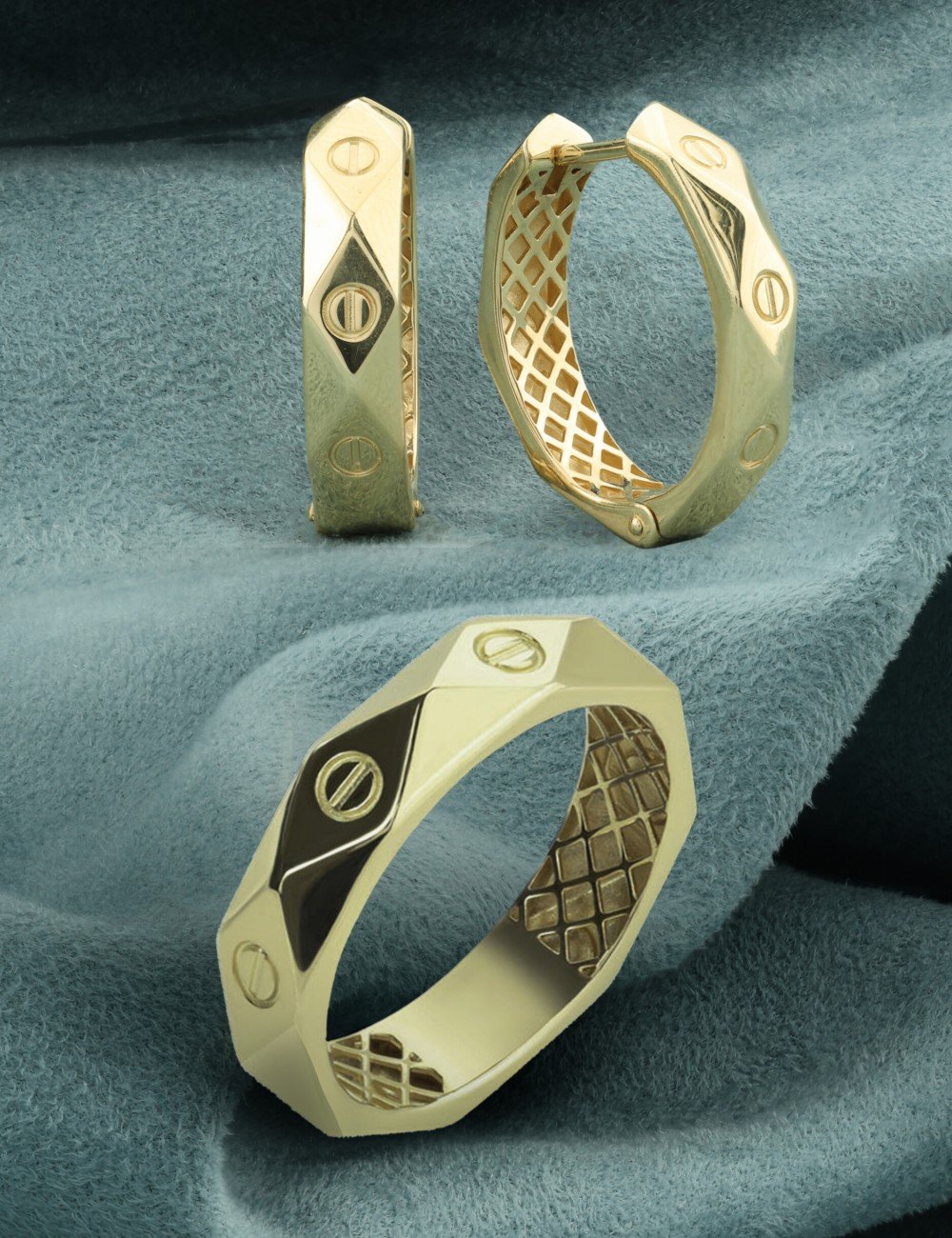 Серьги из лимонного золота