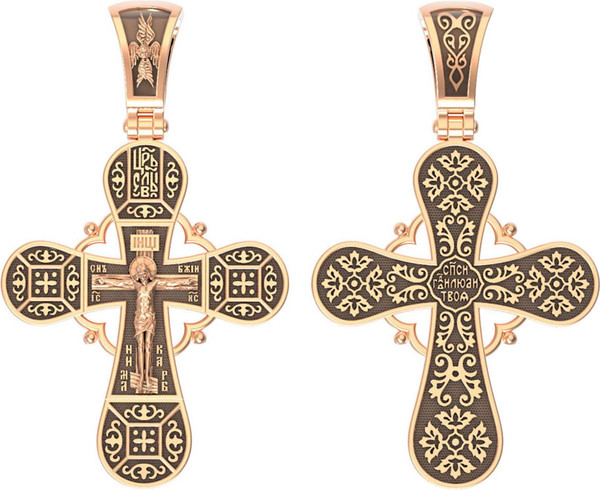 Крест из красного золота 585 пробы