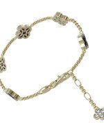 Браслет из лимонного золота c бриллиантами, ониксом и перламутром