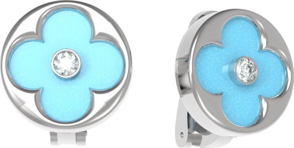 Серьги из белого золота c бриллиантами и бирюзой