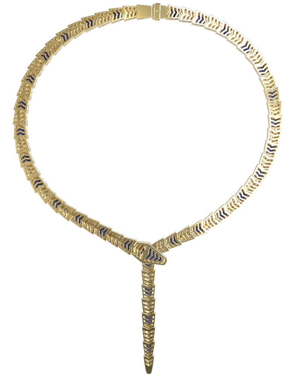 Колье из лимонного золота c бриллиантами и лазуритом