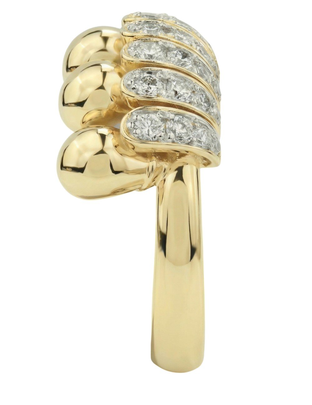 Кольцо из лимонного золота c бриллиантами