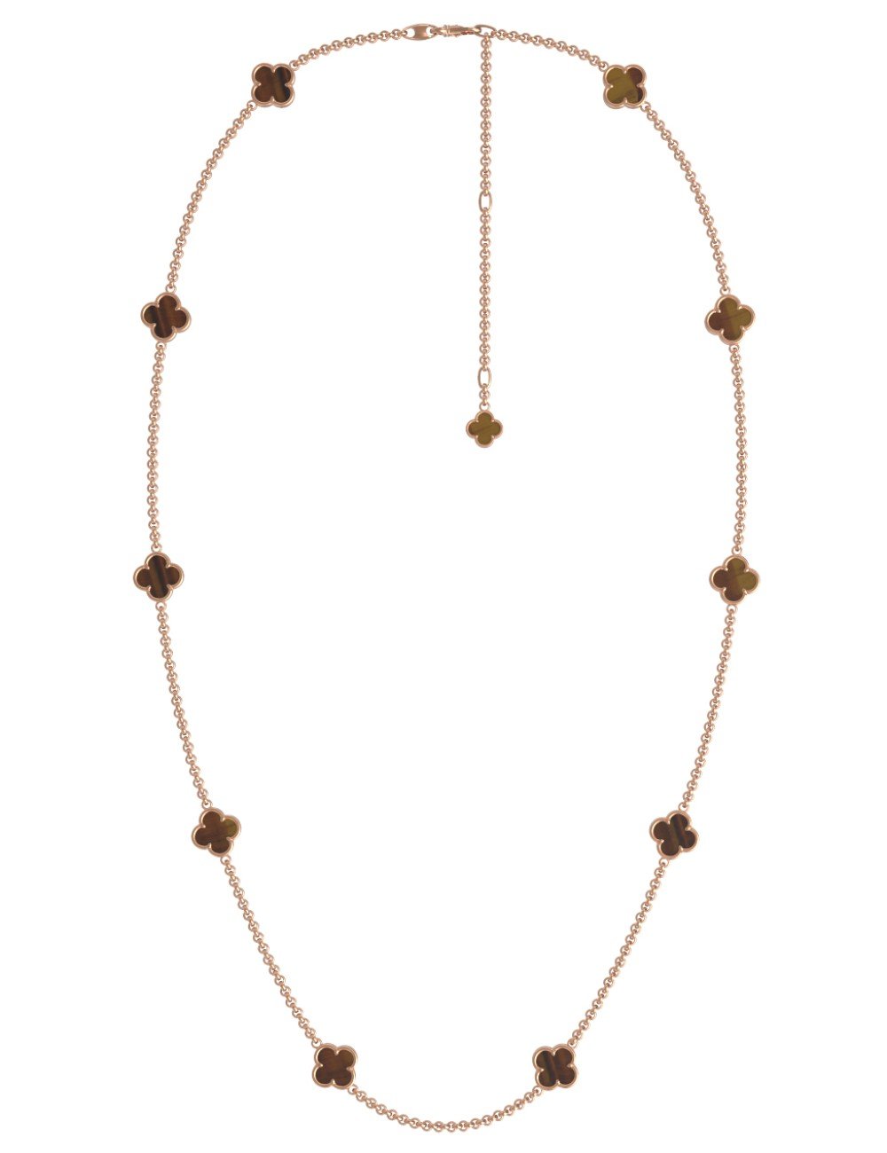 Колье из золота c тигровым глазом