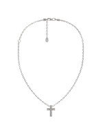 Крест из белого золота c бриллиантами