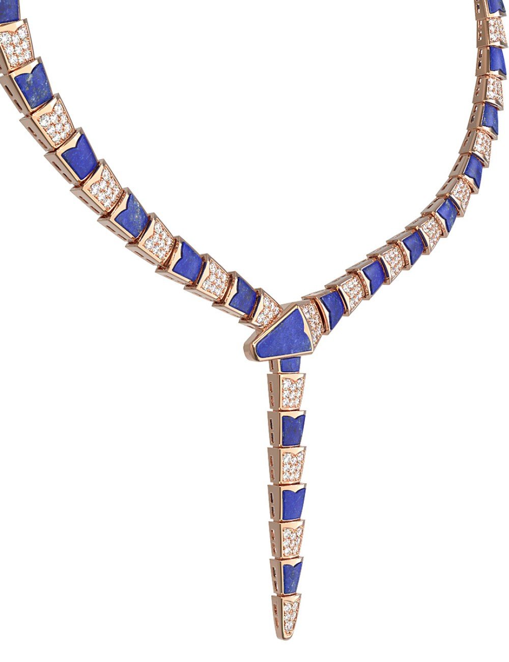 Колье из золота c бриллиантами и лазуритом