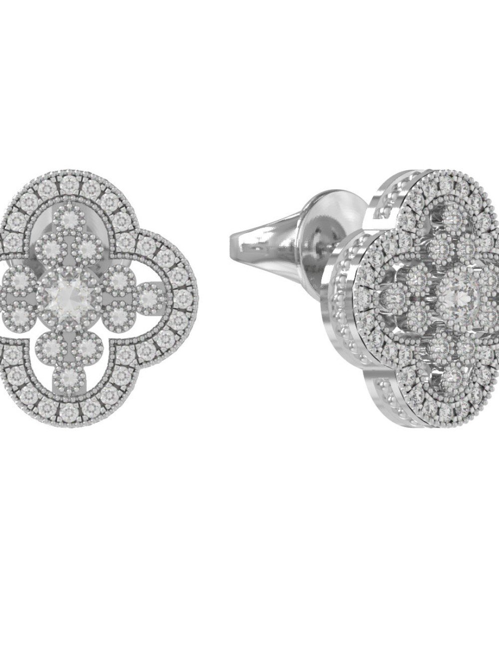 Серьги из белого золота c бриллиантами