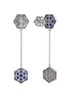 Серьги из белого золота c лазуритом и перламутром