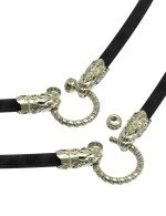 Шнурок шёлковый из зелёного золота c шёлковым шнурком