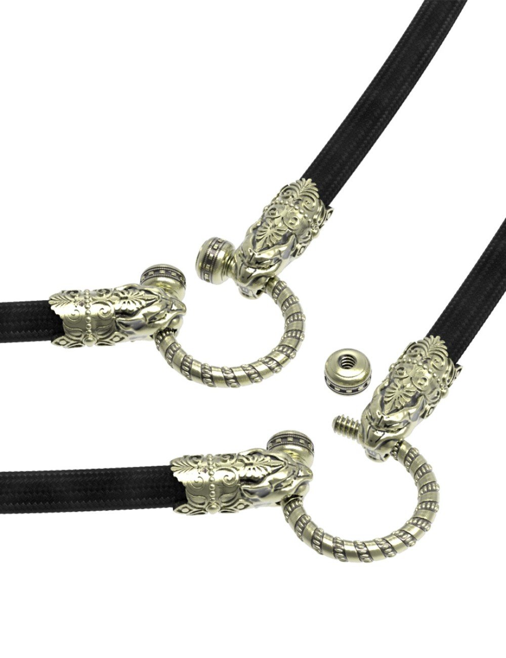 Шнурок шёлковый из зелёного золота c шёлковым шнурком